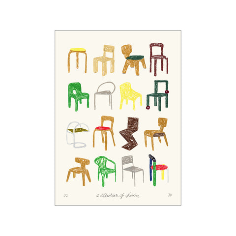 A Collection of Chairs — Art print by The Poster Club x Isabelle Vandeplassche from Poster & Frame