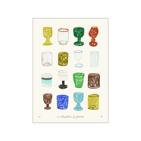 A Collection of Glasses — Art print by The Poster Club x Isabelle Vandeplassche from Poster & Frame