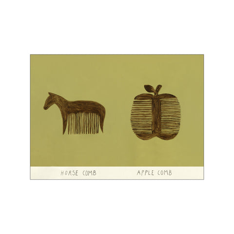 Horse and Apple Comb — Art print by The Poster Club x Isabelle Vandeplassche from Poster & Frame