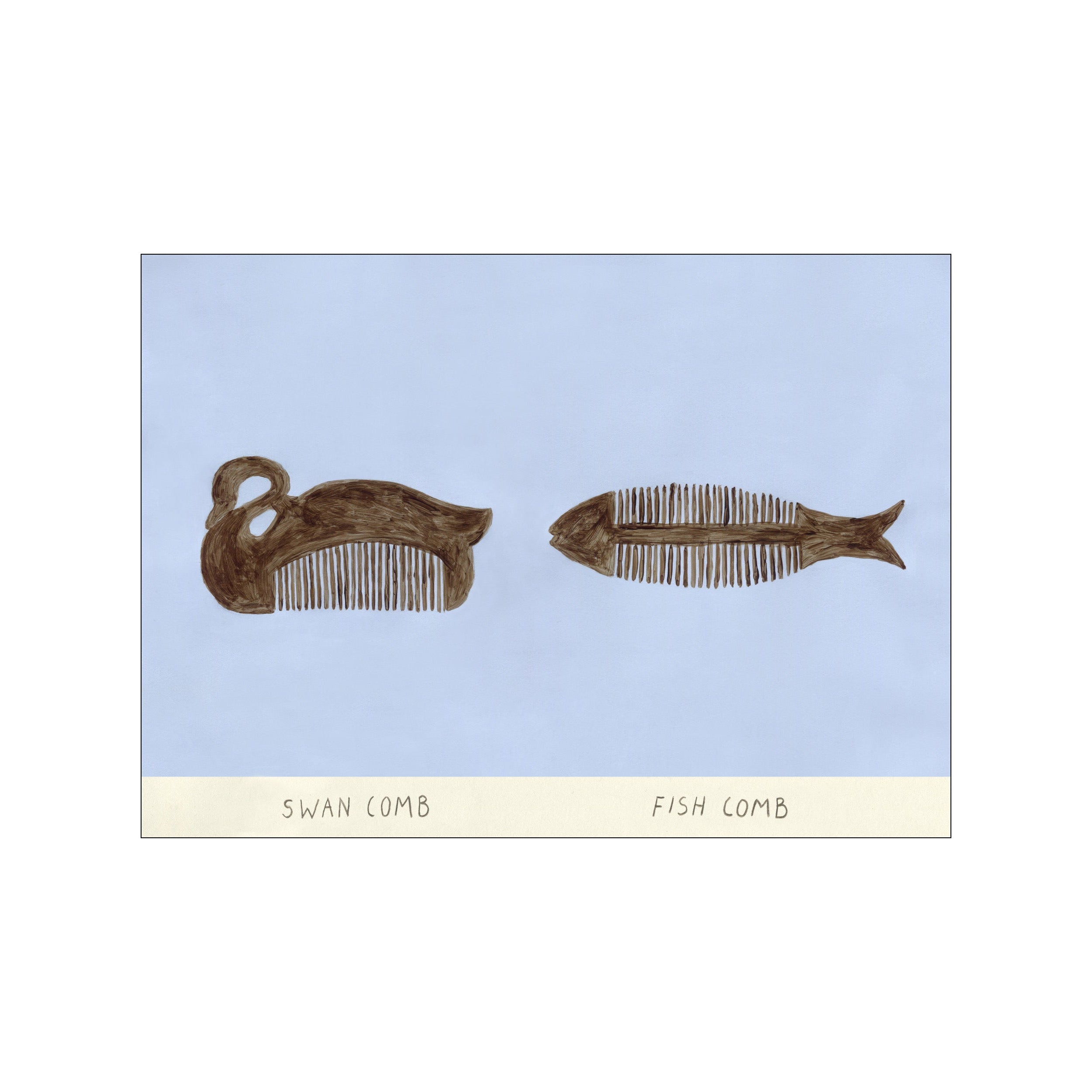 Swan and Fish Comb – Poster & Frame Art Group