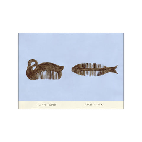 Swan and Fish Comb — Art print by The Poster Club x Isabelle Vandeplassche from Poster & Frame