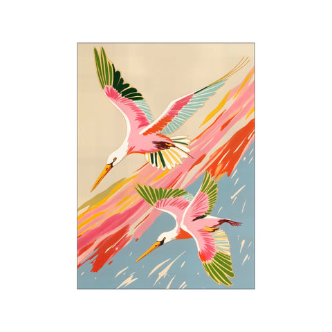 Roseate Spoonbills Sky Ballet — Art print by Uma Gokhale from Poster & Frame