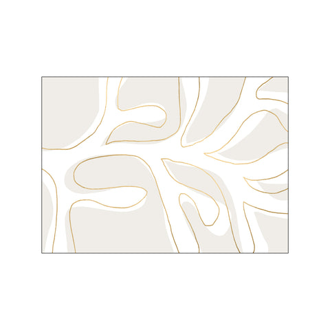 Abstract Twig White and Gold — Art print by uplusmestudio from Poster & Frame