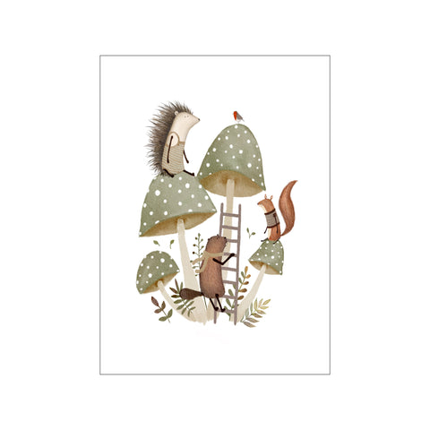 Mushroom Playground Sage — Art print by Urchin Bay from Poster & Frame
