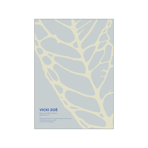 LEAF01 - Blue & Creme — Art print by Vicki Zoé from Poster & Frame