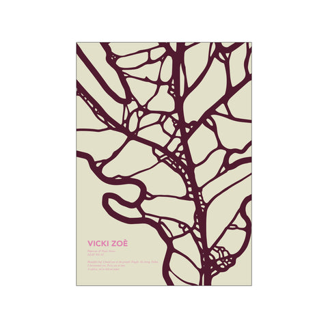 LEAF02 - Cream & Plum - Pink — Art print by Vicki Zoé from Poster & Frame