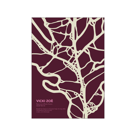 LEAF02 - Plum & Creme - Pink — Art print by Vicki Zoé from Poster & Frame