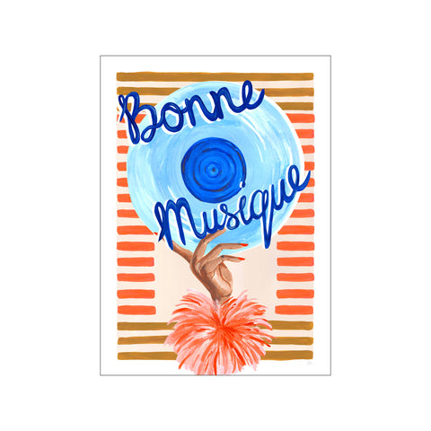 Bonne Musique Blue and Orange Music Print — Art print by Violets Print House from Poster & Frame