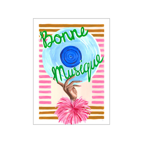 Bonne Musique Pink and Green Music Print — Art print by Violets Print House from Poster & Frame