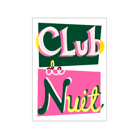 Club de Nuit Pink and Green Music Print — Art print by Violets Print House from Poster & Frame