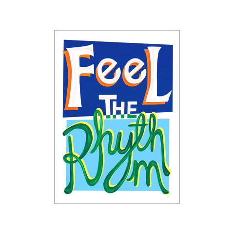 Feel the Rhythm Blue and Orange Music Print — Art print by Violets Print House from Poster & Frame