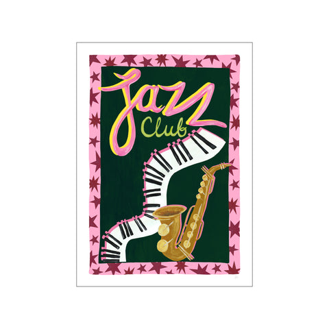 Jazz Club Green and Pink Music Print — Art print by Violets Print House from Poster & Frame