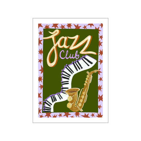 Jazz Club Green and Purple Music Print — Art print by Violets Print House from Poster & Frame
