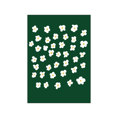 white flowers on green — Art print by Wonderful Warehouse from Poster & Frame
