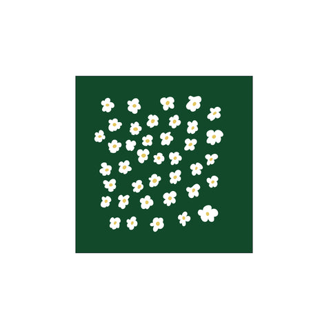 white flowers on green - Square — Art print by Wonderful Warehouse from Poster & Frame