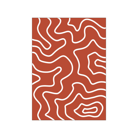 White Line Red Background 2 — Art print by Yuli Saputra from Poster & Frame