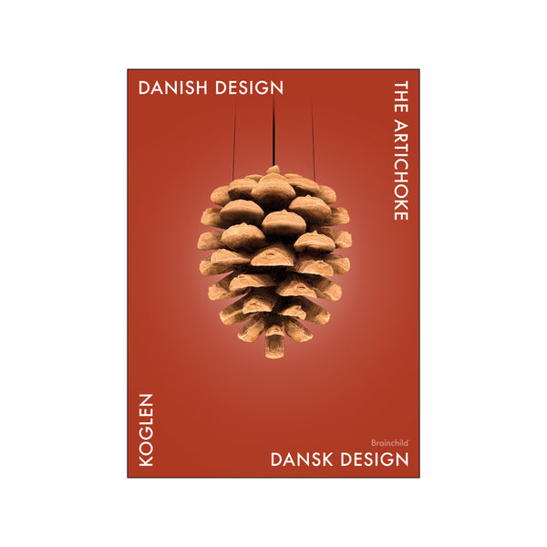 Danish Design Red Pine Cone — Art print by Brainchild from Poster & Frame