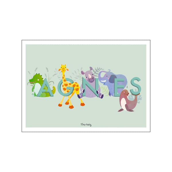 Agnes - grøn — Art print by Tiny Tails from Poster & Frame
