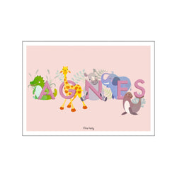 Agnes - lyserød — Art print by Tiny Tails from Poster & Frame