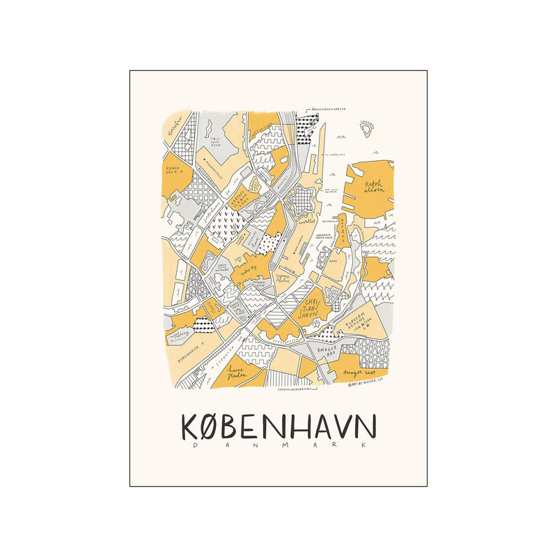 Aleisha - Neighborhood Map - Copenhagen Yellow — Art print by PSTR Studio from Poster & Frame