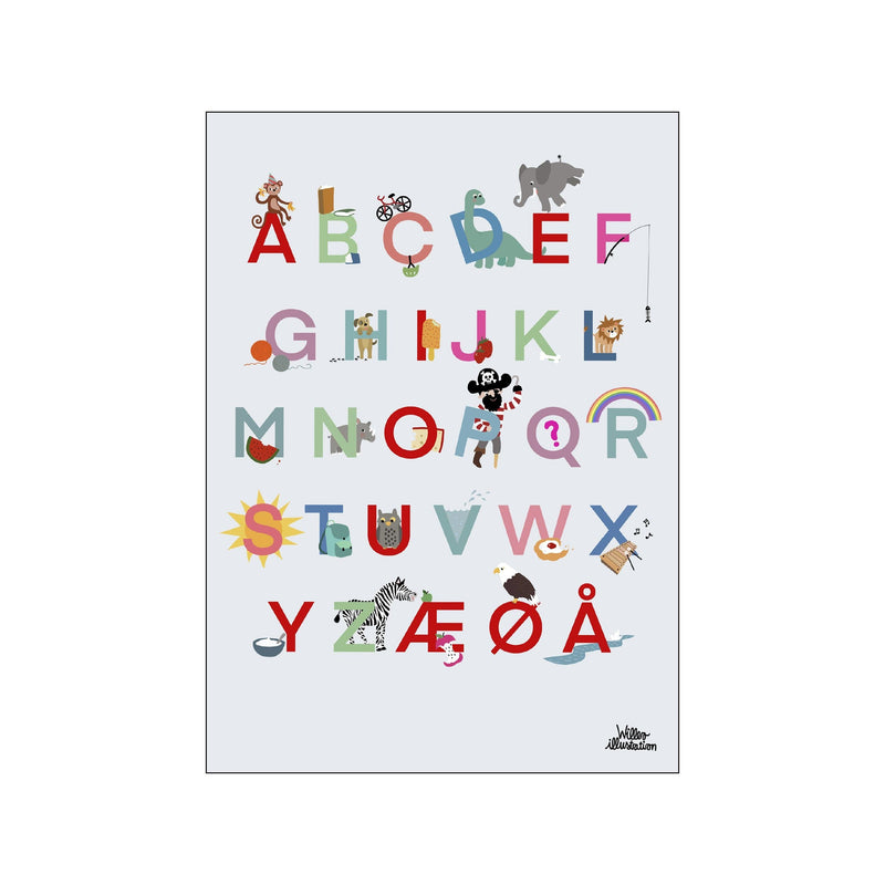 Alfabet Plakat Blå — Art print by Willero Illustration from Poster & Frame