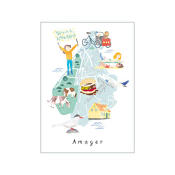 Amager Kort — Art print by Line Malling Schmidt from Poster & Frame