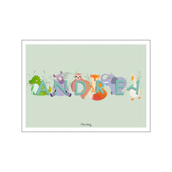 Andrea - grøn — Art print by Tiny Tails from Poster & Frame