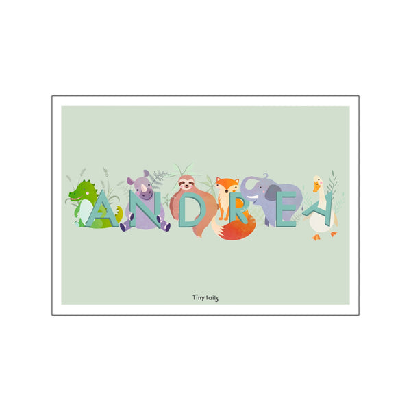 Andrea - grøn — Art print by Tiny Tails from Poster & Frame