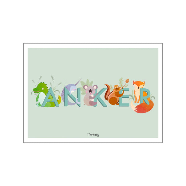 Anker - grøn — Art print by Tiny Tails from Poster & Frame
