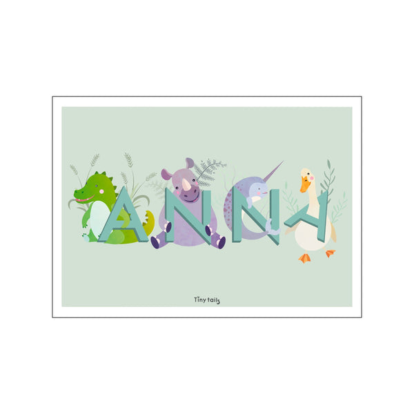 Anna - grøn — Art print by Tiny Tails from Poster & Frame