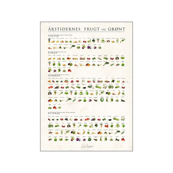Årstidernes frugt og grønt, sten — Art print by Simon Holst from Poster & Frame
