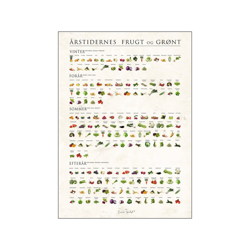 Årstidernes frugt og grønt, sten — Art print by Simon Holst from Poster & Frame