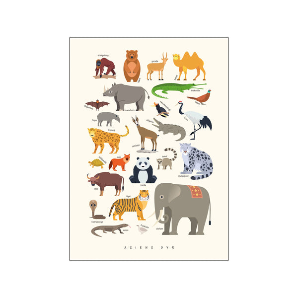 Asiens dyr – Børneplakat — Art print by Citatplakat from Poster & Frame