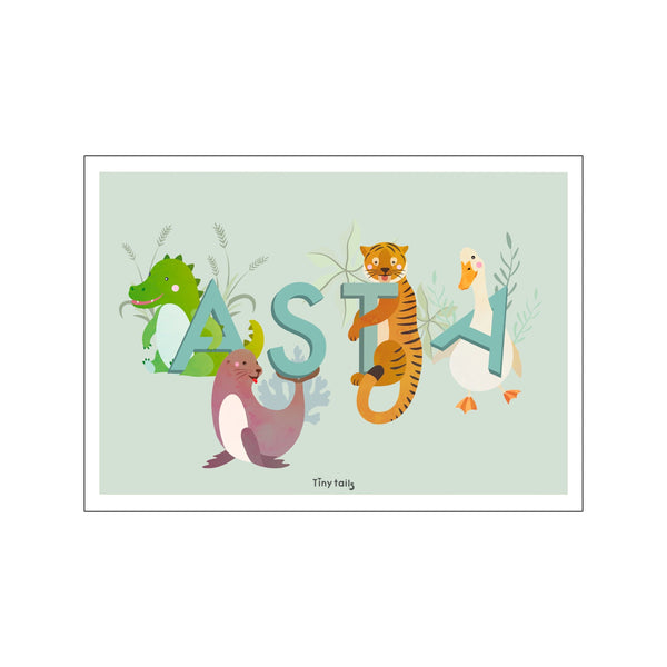 Asta - grøn — Art print by Tiny Tails from Poster & Frame