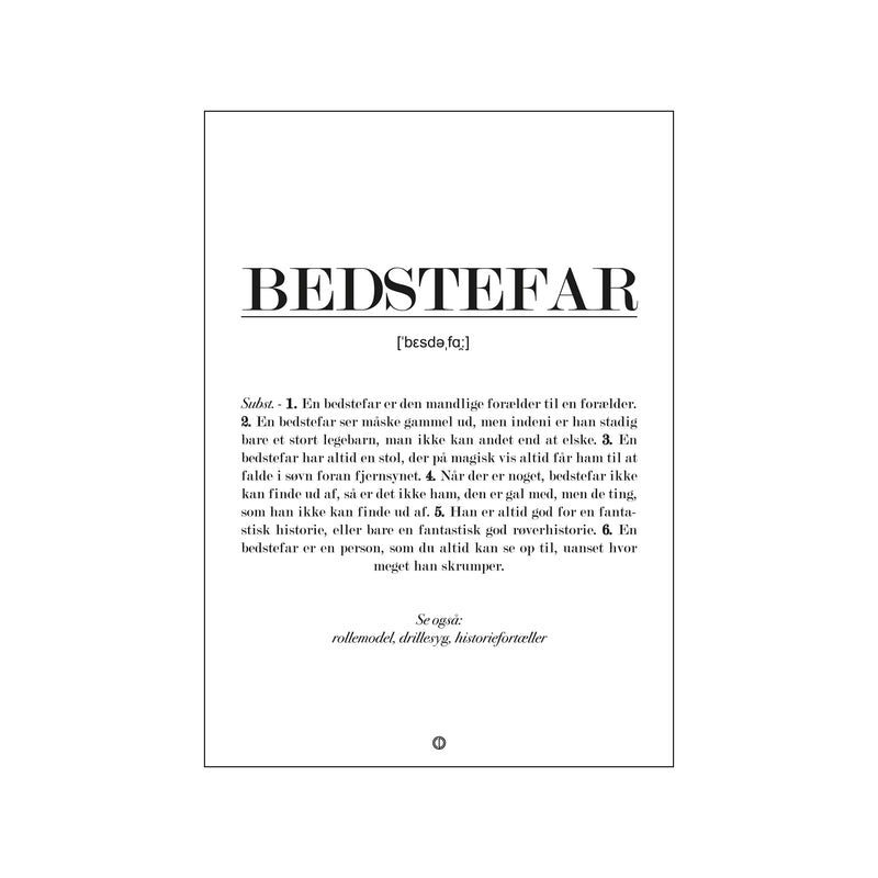 Bedstefar definition — Art print by Citatplakat from Poster & Frame