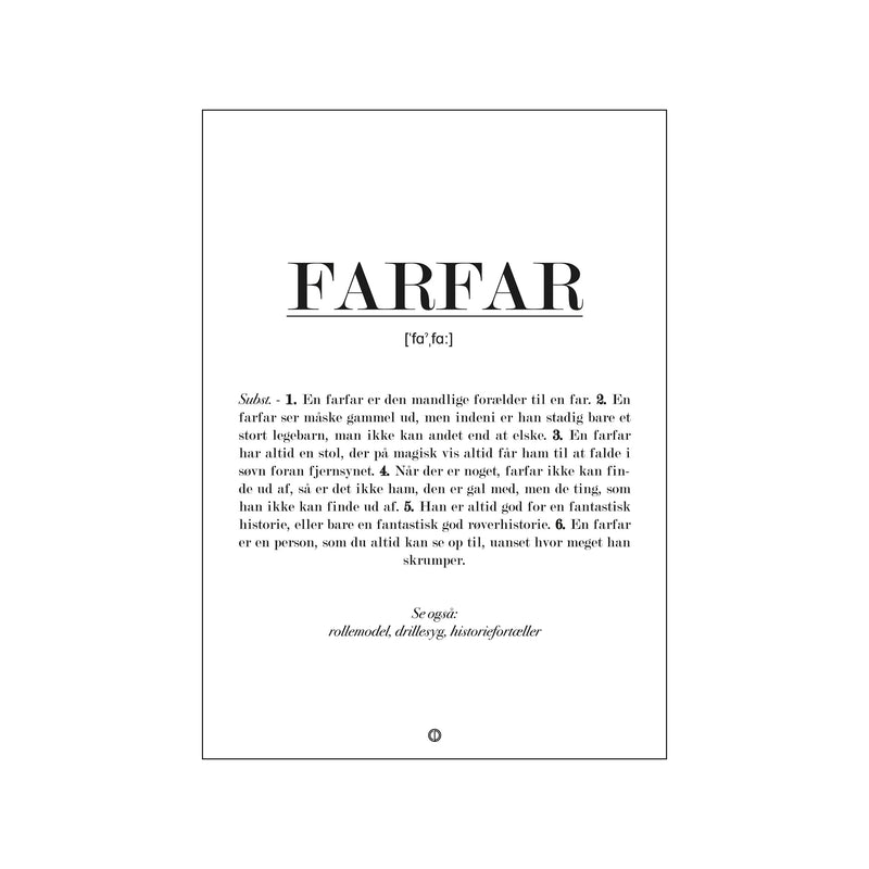 Farfar definition — Art print by Citatplakat from Poster & Frame