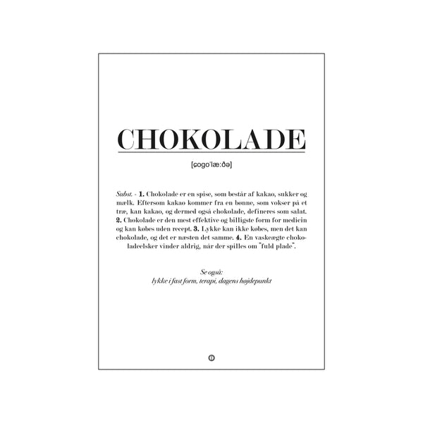 Chokolade definition — Art print by Citatplakat from Poster & Frame