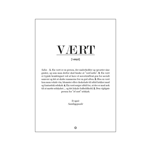Vært — Art print by Citatplakat from Poster & Frame