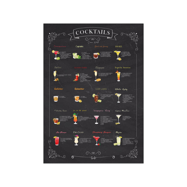 Cocktails - Sort — Art print by Simon Holst from Poster & Frame