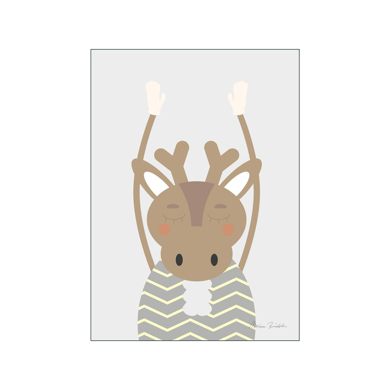 Concert in the arctic brown reindeer — Art print by Monica Bindslev from Poster & Frame
