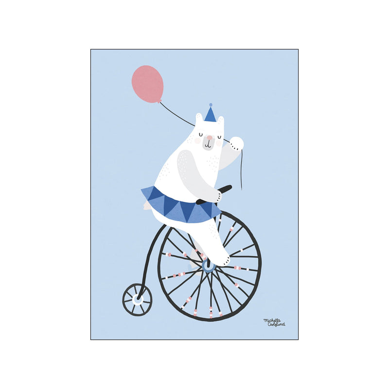 Cycling bear - blue — Art print by Michelle Carlslund - Kids from Poster & Frame