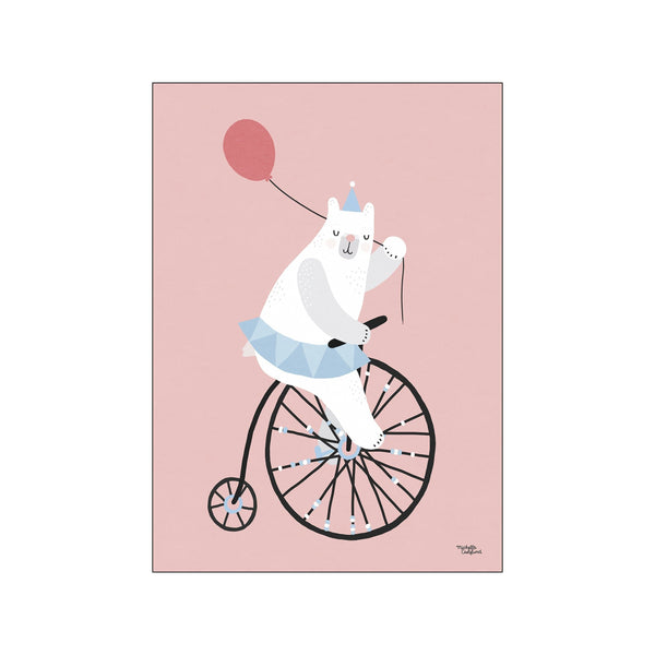 Cycling bear - pink — Art print by Michelle Carlslund - Kids from Poster & Frame