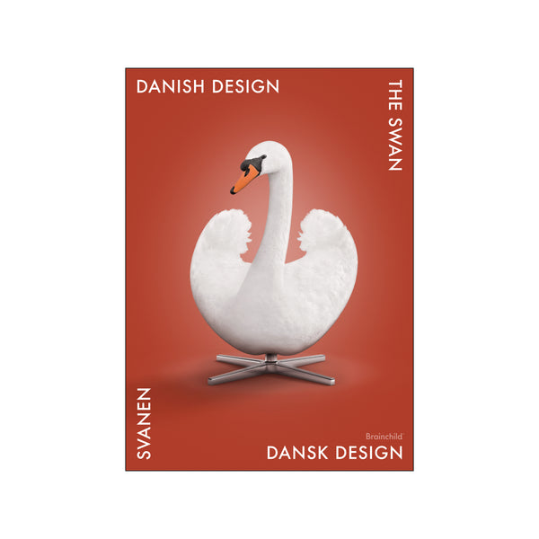 Danish Design Red Swan — Art print by Brainchild from Poster & Frame