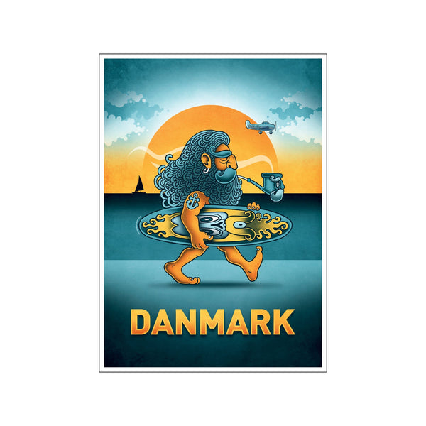 Danmark Surfer — Art print by Copenhagen Poster from Poster & Frame