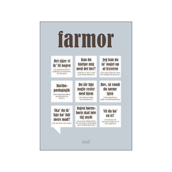 Farmor — Grå — Art print by Dialægt from Poster & Frame