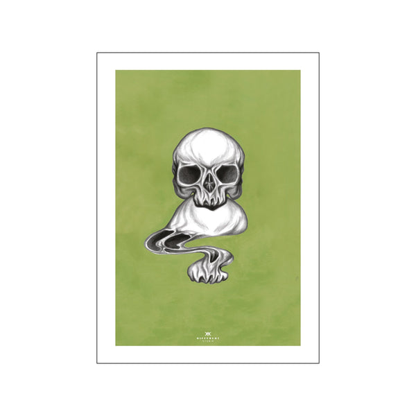 Distorted Skull — Green — Art print by Different Studio from Poster & Frame