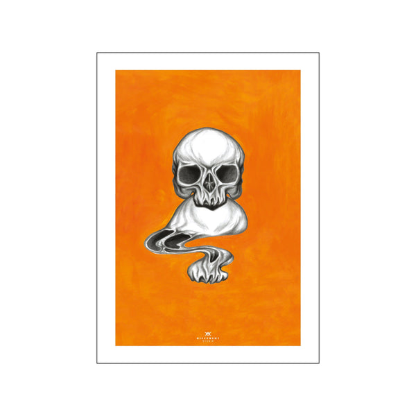Distorted Skull — Orange — Art print by Different Studio from Poster & Frame