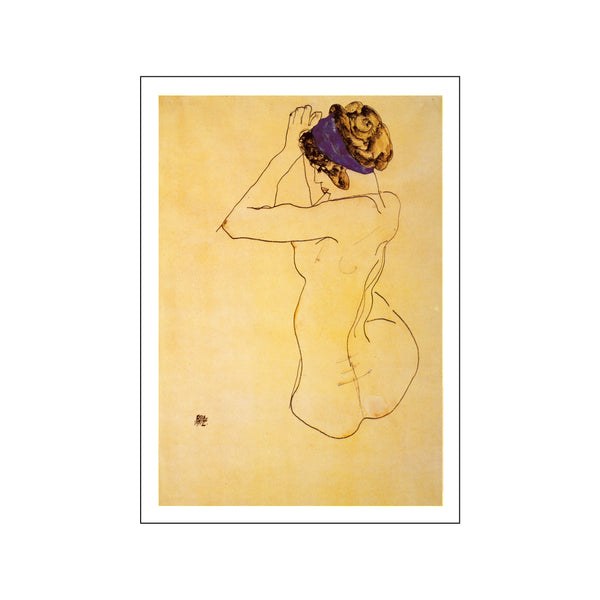 Nu assis avec un bandeau bleu — Art print by Egon Schiele from Poster & Frame