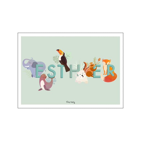 Esther - grøn — Art print by Tiny Tails from Poster & Frame