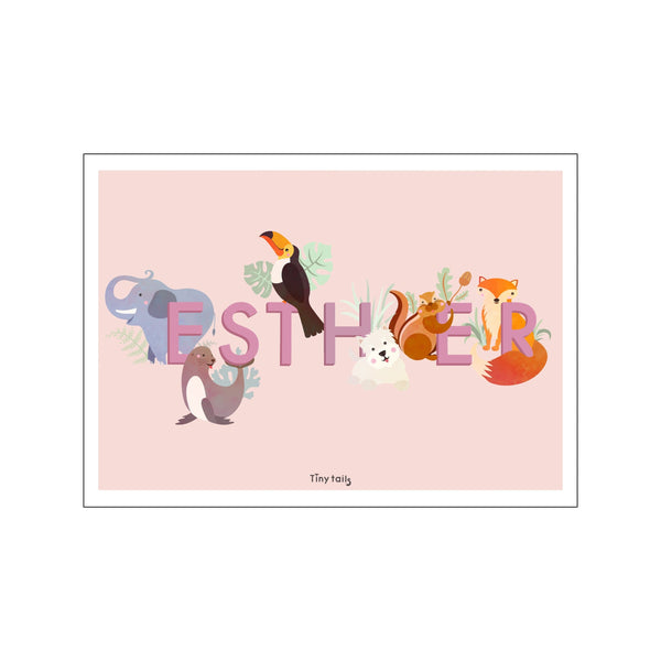 Esther - lyserød — Art print by Tiny Tails from Poster & Frame